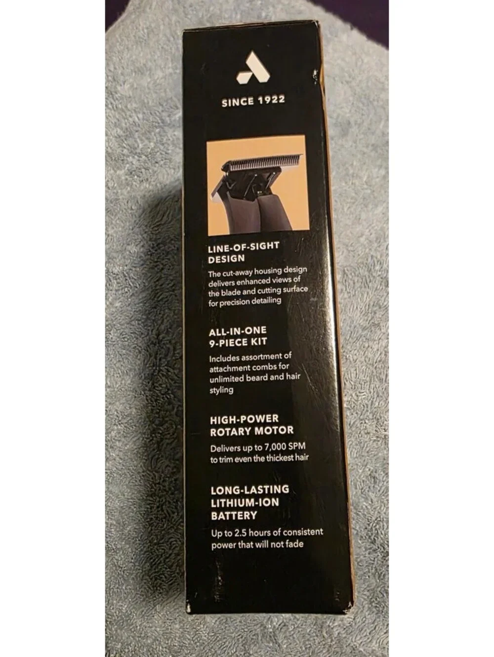 Andis inSIGHT Slim Cordless Trimmer with Titanium T-Blade, 4 Attachment Combs, 5